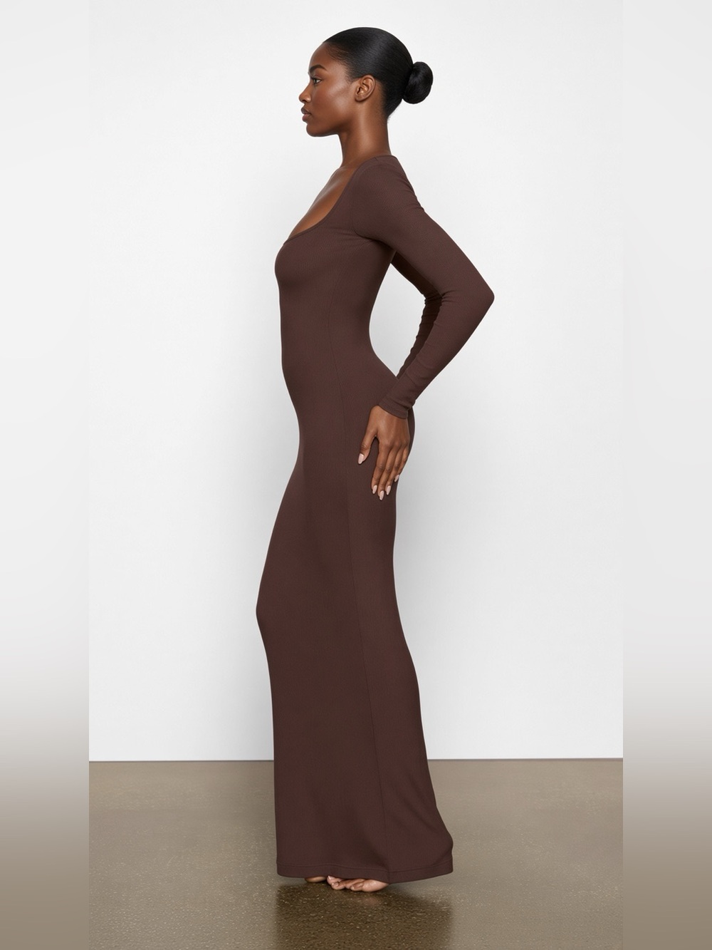 🤎 SKIMS Soft Lounge Long Sleeve Dress | Cocoa | M | 🤎 - Picture 2 of 6